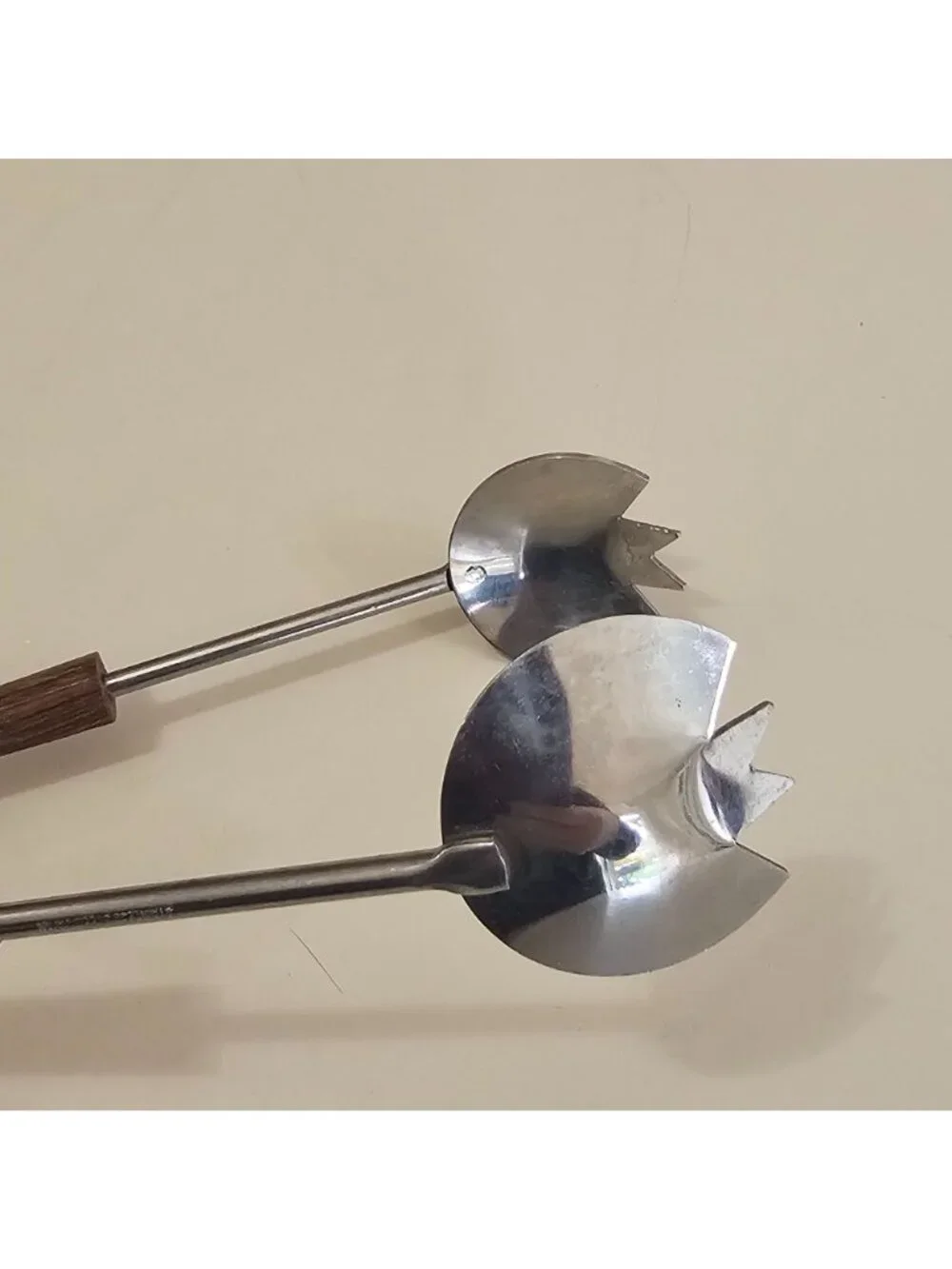 Teak Wood Stainless Steel Ice Tongs 8